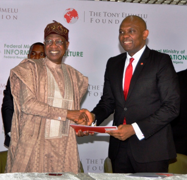 Alhaji Lai Mohammed, Information and Culture Minister with Tony Elumelu