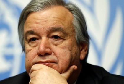 Antonio Guterres, High Commissioner for Refugees, pauses during a news conference for the launch of the Global Humanitarian Appeal 2016 at the United Nations European headquarters in Geneva, Switzerland December 7, 2015. REUTERS/Denis Balibouse/File photo - RTSJ571