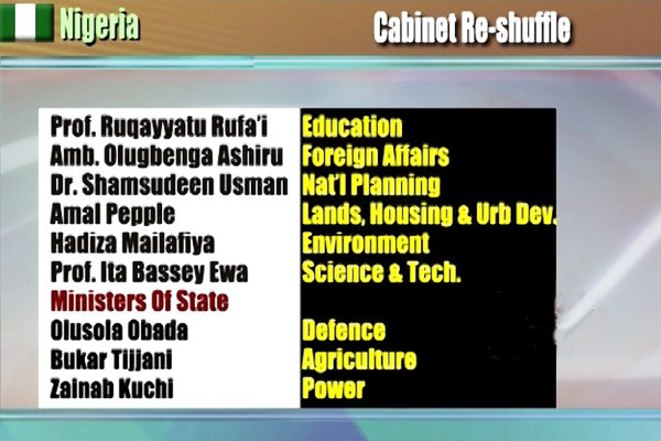 President Jonathan Reshuffles Cabinet