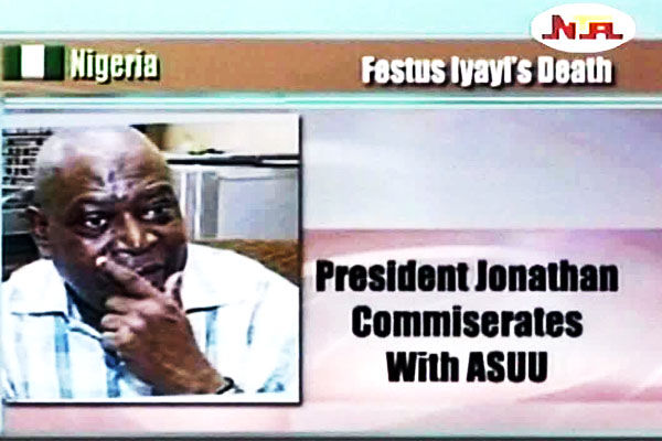 President Jonathan Condoles on Iyayi