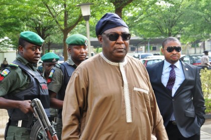 Alex Badeh on his way to court