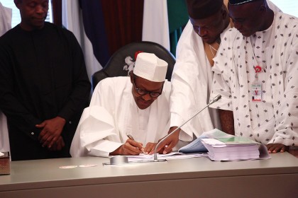 President Muhammadu Buhari Signs #Budget2016 