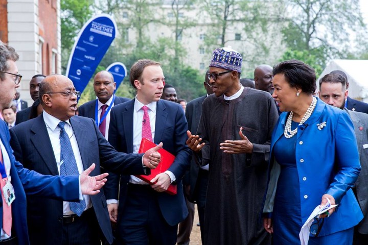 President Buhari in London during the CommonWealth Meeting on Stolen Funds Recovery(PHOTO: JordanISOA)