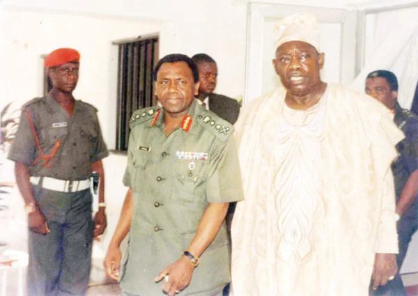 MKO Abiola with General Sani Abacha(PHOTO: National Archive)