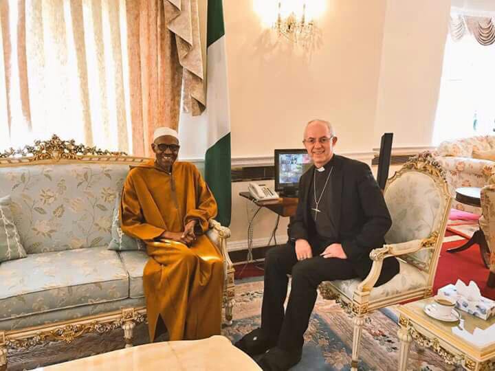 President Muhammadu Buhari Receives Archbishop of Canterbury Welby in London