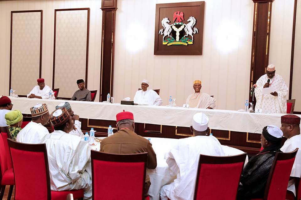 President Buhari’s Address To The Executives of APC and PDP At The State House Today