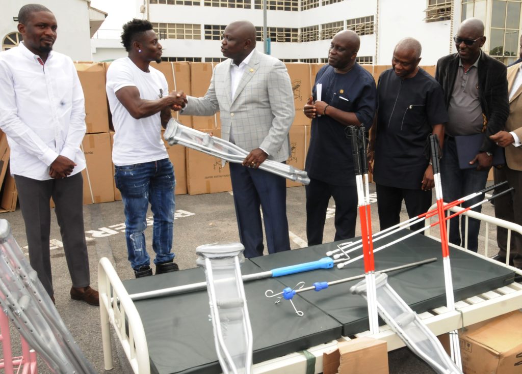 Obafemi Martins Donates Hospital Equipment, Mobility Aids to Lagos Govt.