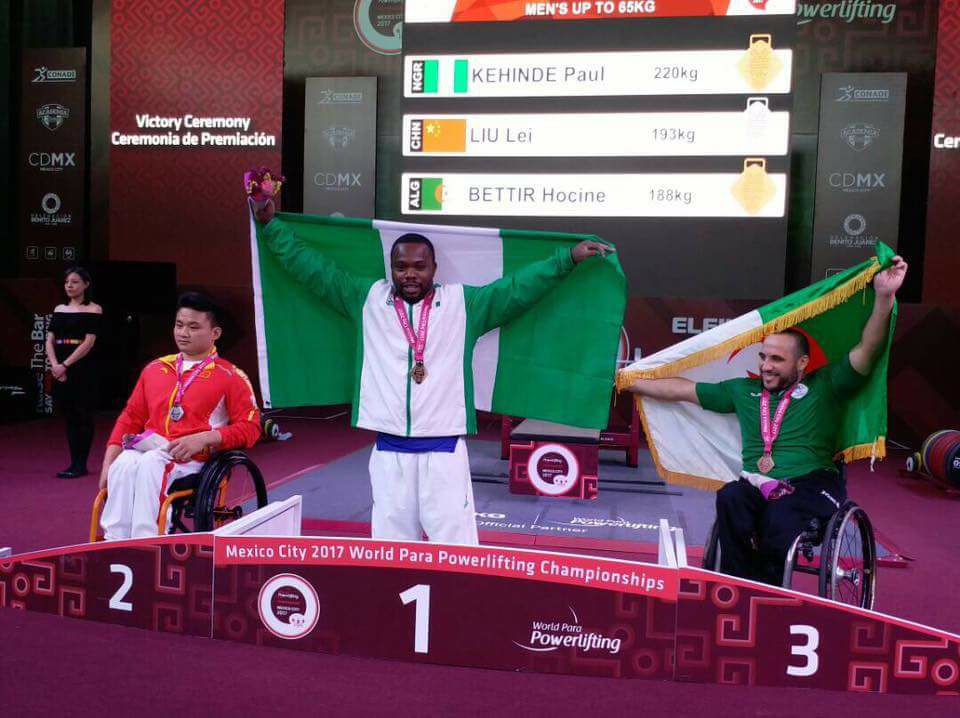Kehinde Did Nigeria Proud in Men’s +65kg Power-lifting