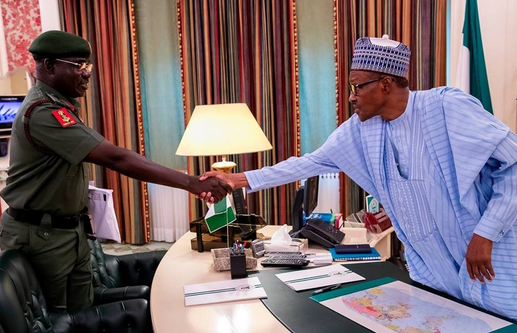 Buratai Briefs President Buhari on Security Situation