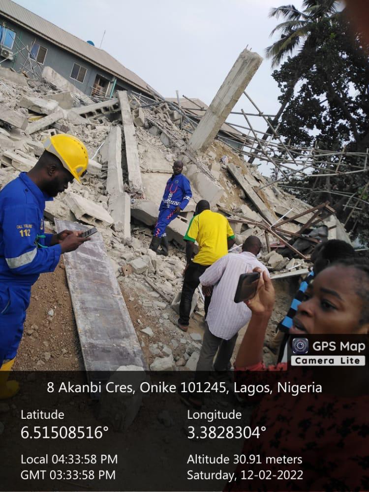 Lagos: Building collapse at Onike,Yaba Lagos